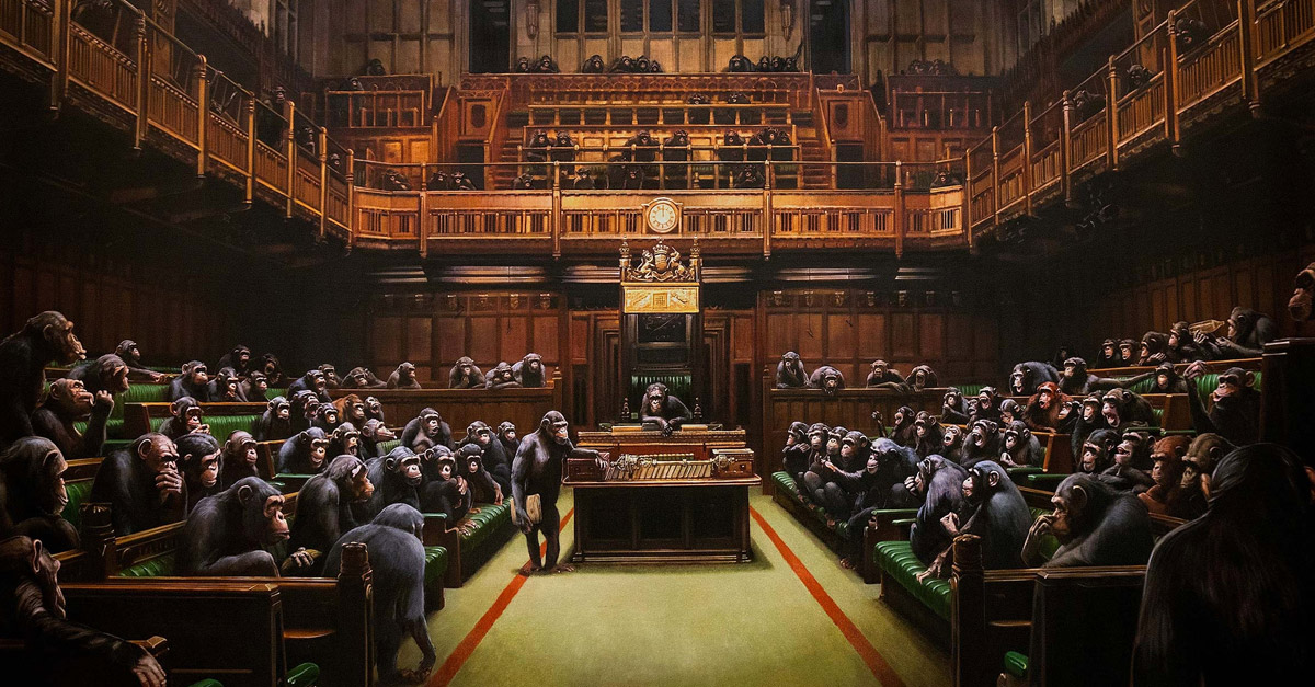 Best of Banksy Chimp Politics