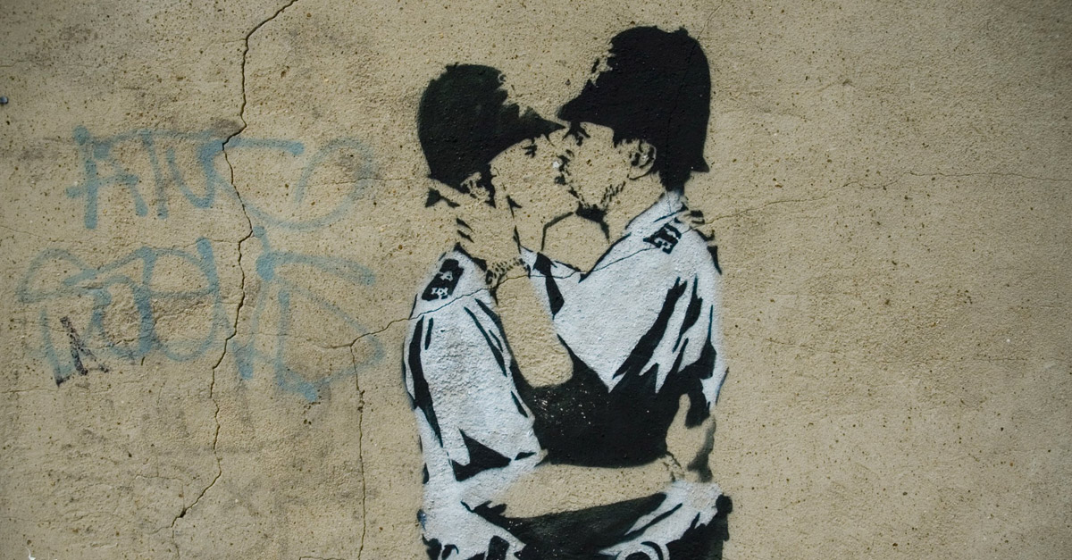 Best of Banksy Kissing Policeman