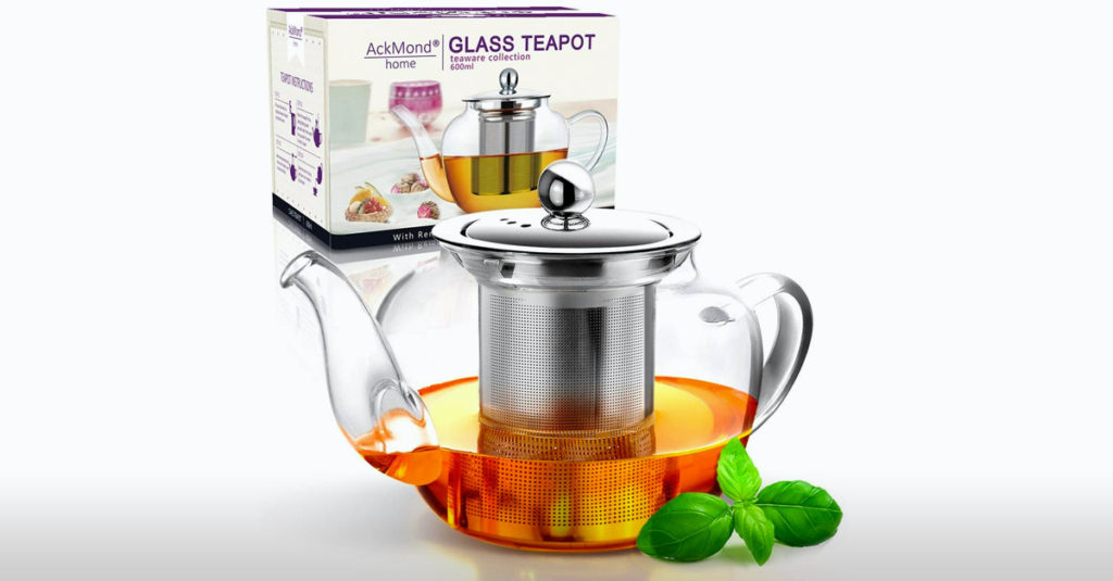 Clear Glass Teapot in Apple Shape