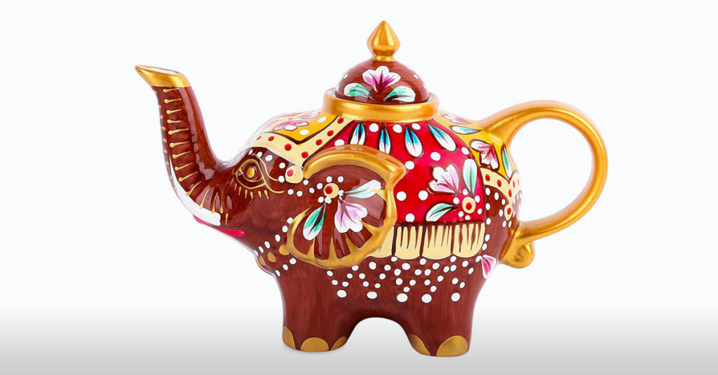 Hand Painted Multi-colour Elephant Coffeepots Teapot