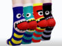 Fun Face Socks with Mouth on the Heal
