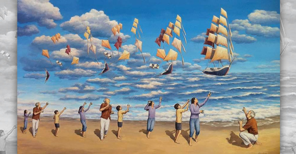 Rob Gonsalves Paintings R Amazing! - Kite to People