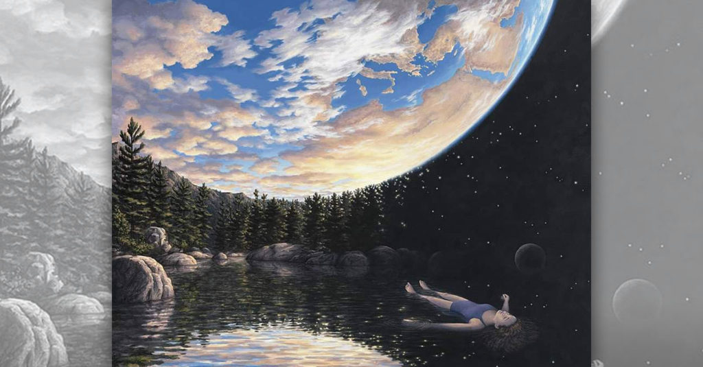 Rob Gonsalves Paintings R Amazing! - Moon and Water