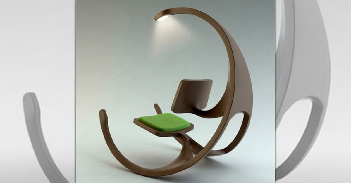 Rocking Chairs R Amazing! - Modern Curved Rocking Chair with Lamp