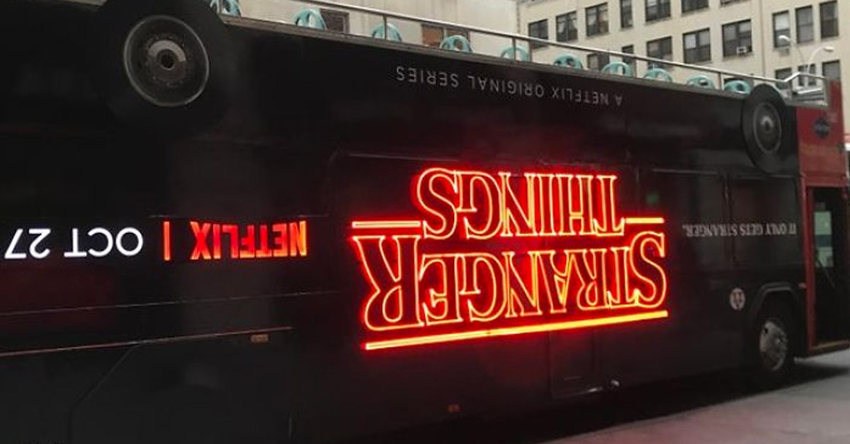 Bus Adverts - Upside down