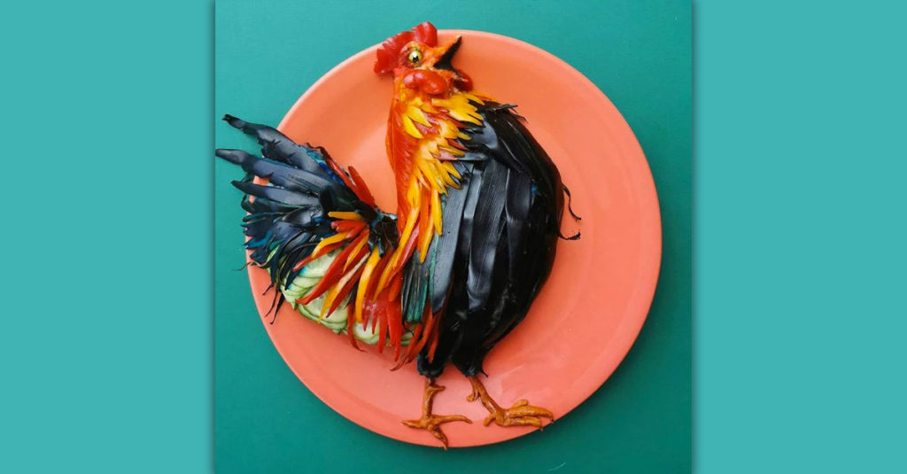 Food Art Animals - Cockerel