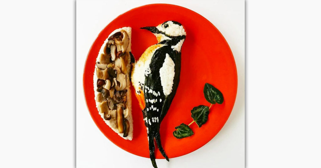 Food Art Animals - Woodpecker