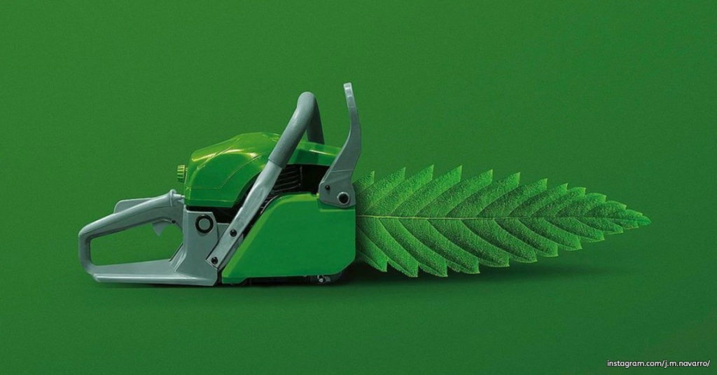 Mixing Concepts - Chainsaw and Leaf