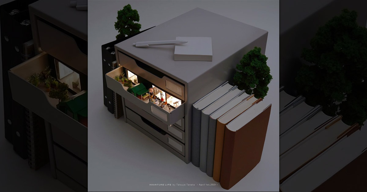 Miniature Life by Tatsuya Tanaka - Filing Cabinet House