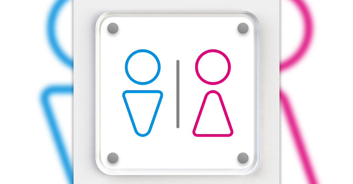 Colour and Triangle Toilet Door Sign