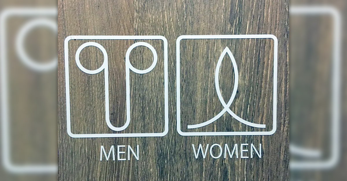 Genitalia Toilet Door Sign