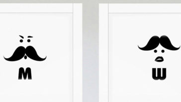 Hair or Moustache Toilet Door Sign