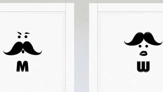 Hair or Moustache Toilet Door Sign