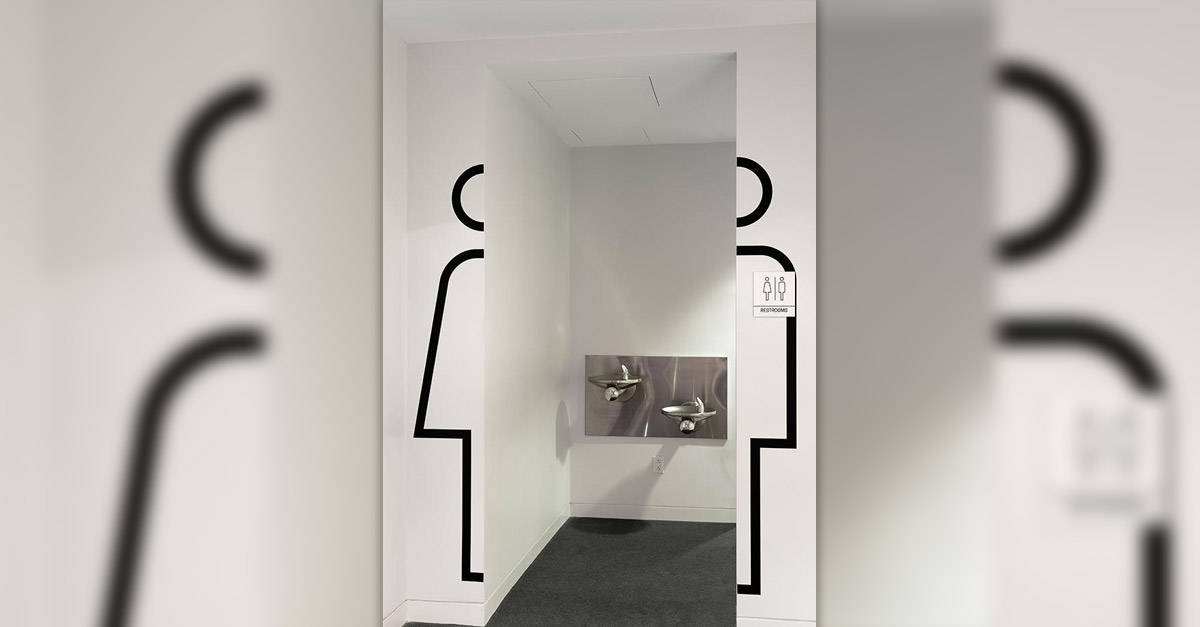 Person Shape Toilet Door Sign