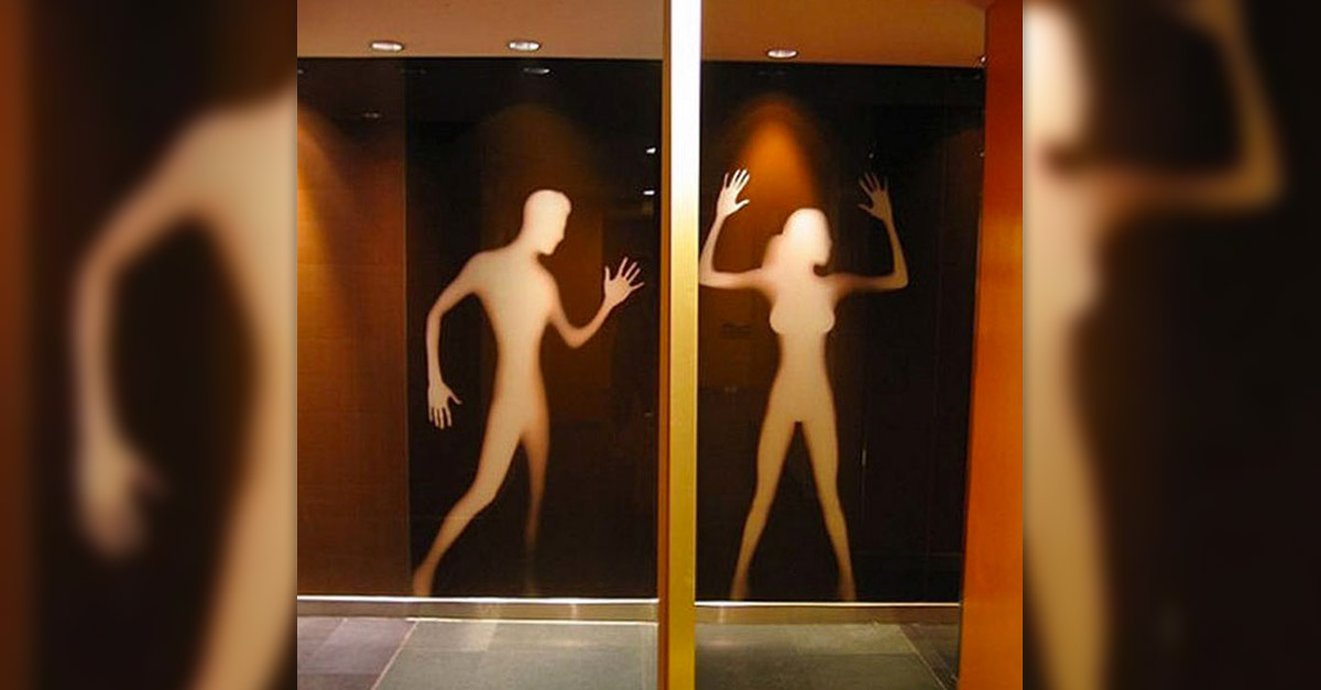 Silhouette Toilet Door Sign
