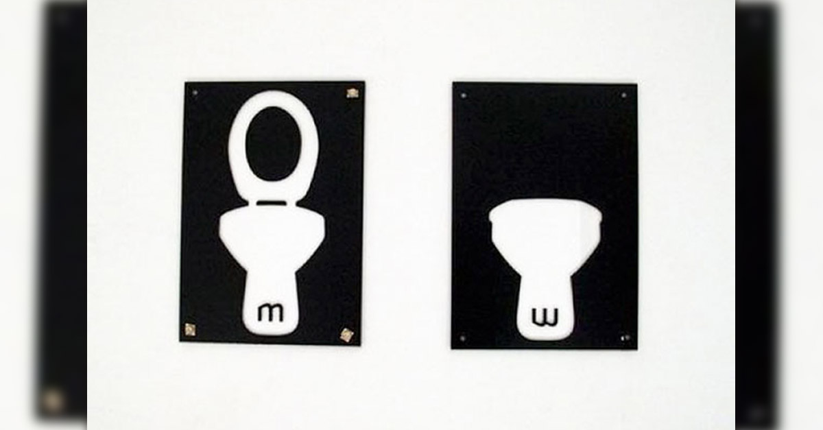 Toilet Seat Up or Down Toilet Door Sign