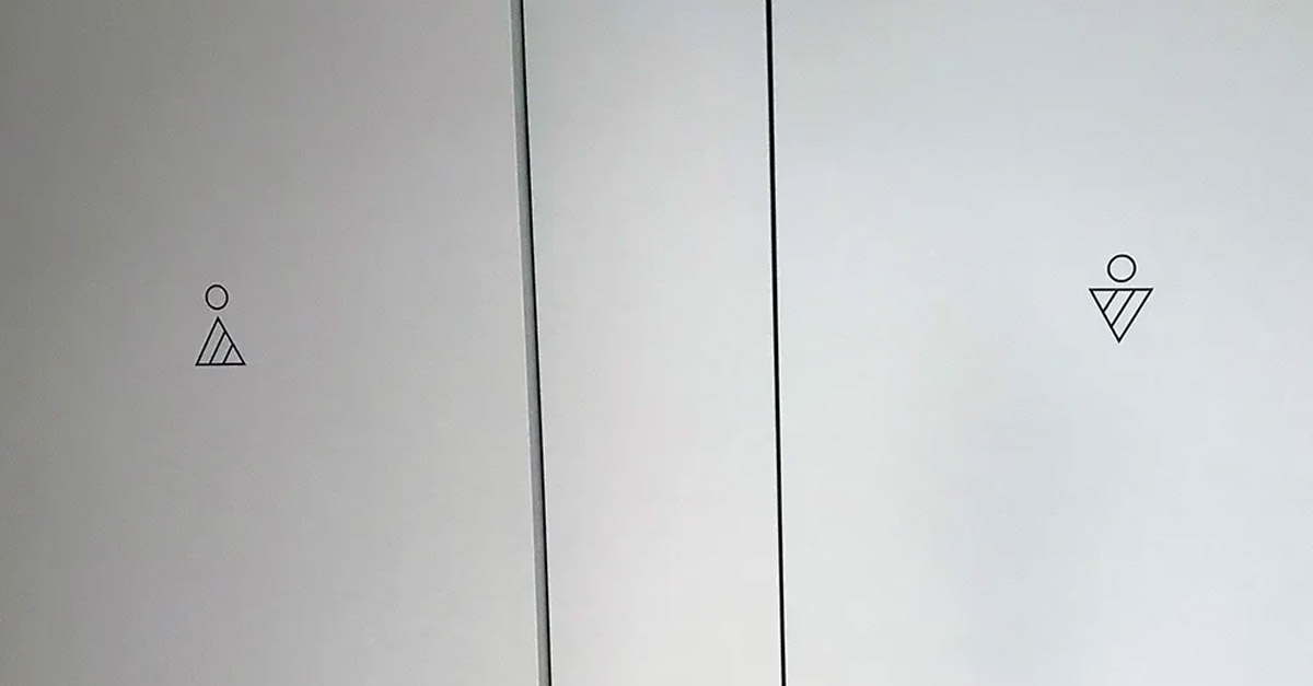 Triangle Toilet Door Sign