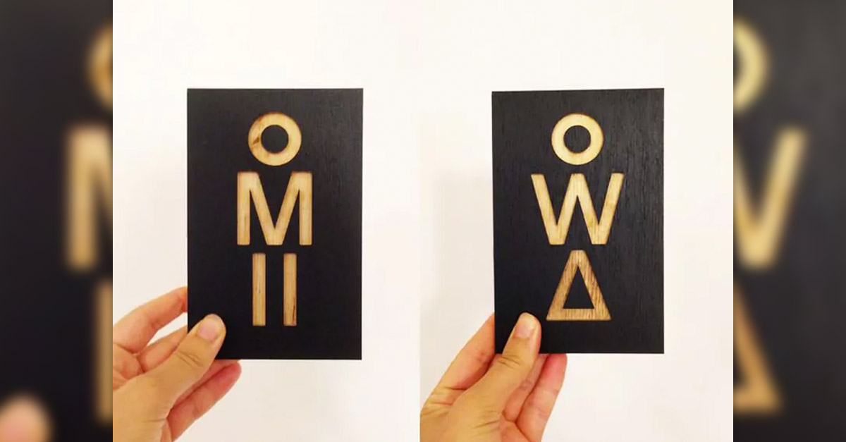 Typographical Toilet Door Sign