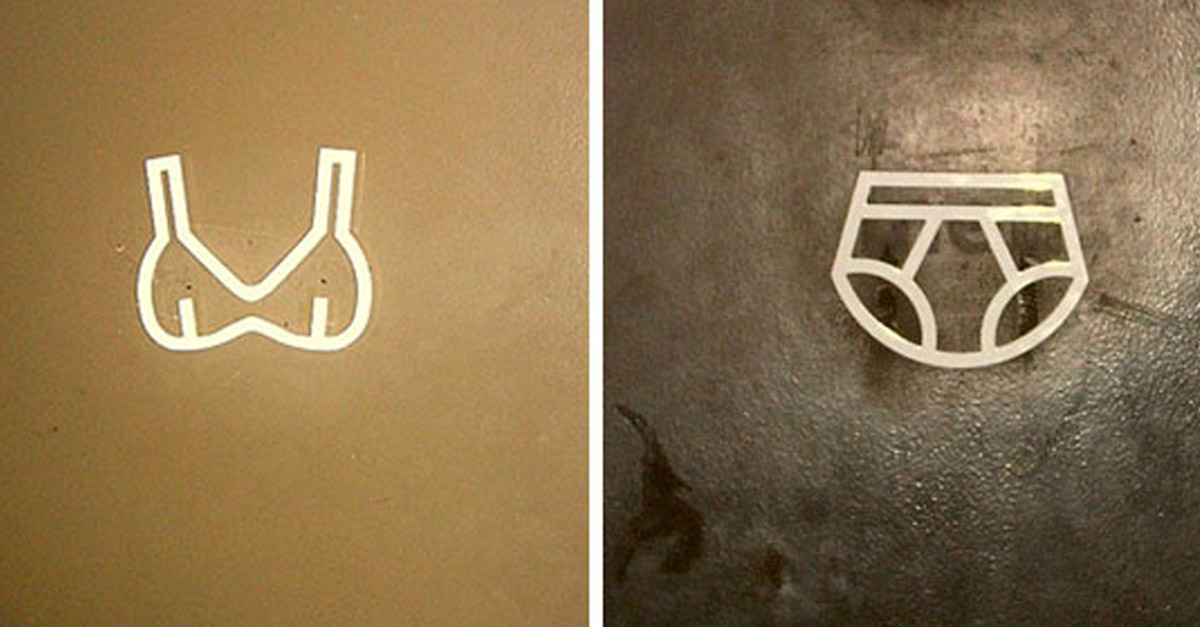 Underwear Toilet Door Sign