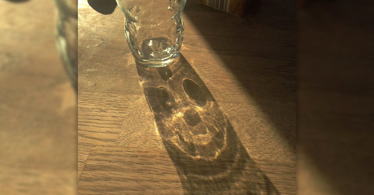 Skull Shadow From A Glass