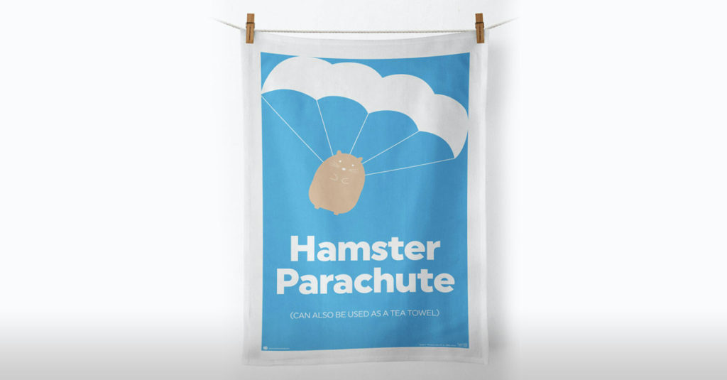 Hamster Parachute Amazing Tea Towel