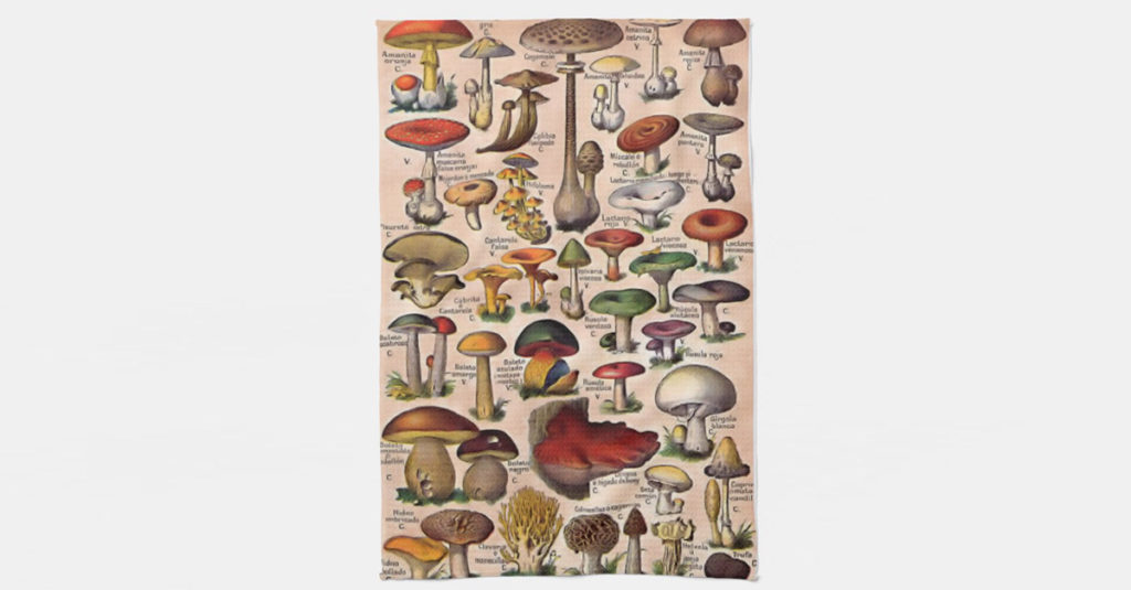 Mushrooms Amazing Tea Towel
