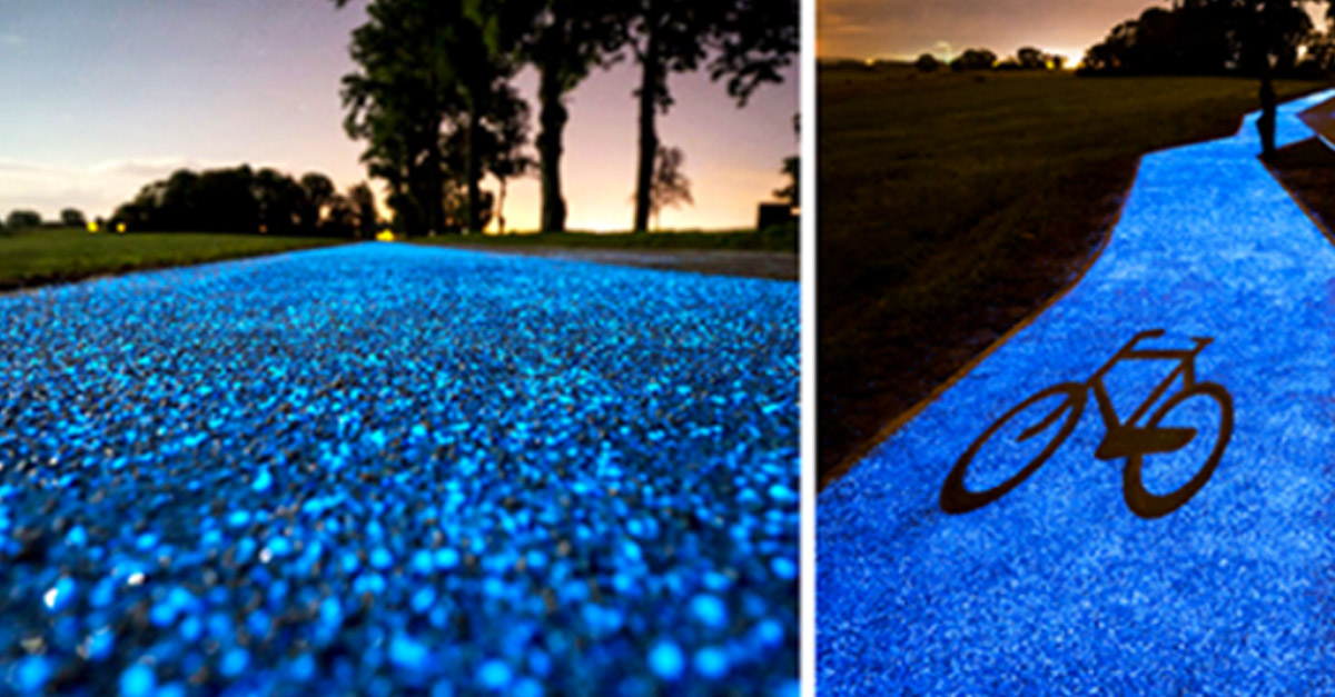 Amazing Urban Designs - Glow In The Dark Cycle Path