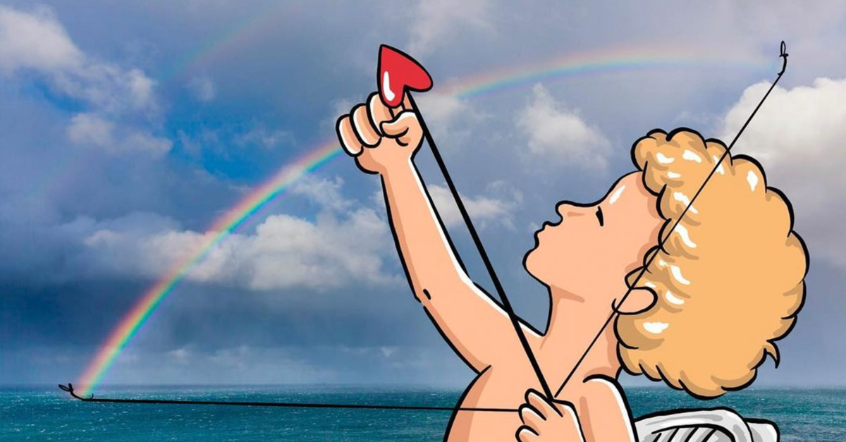 Illustrated Things - Cupid and a Rainbow