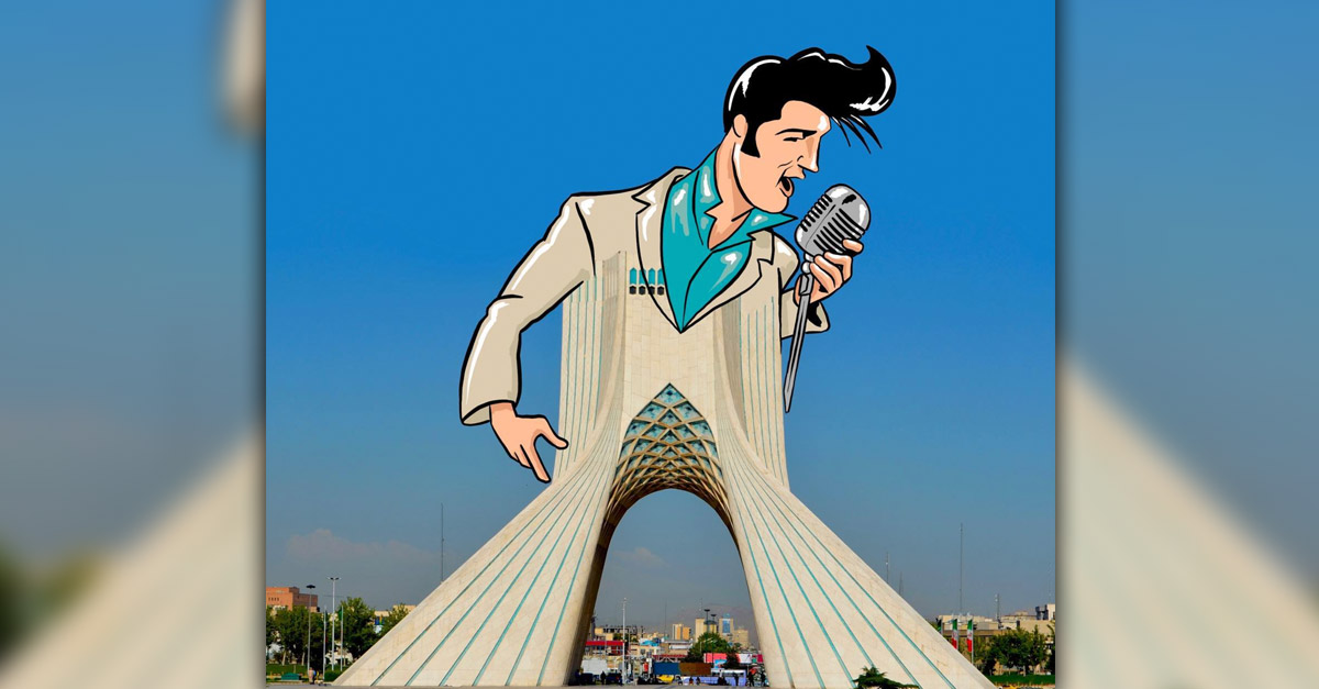 Illustrated Things - Elvis Presley and Building