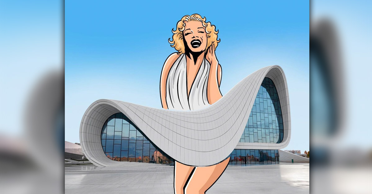 Illustrated Things - Marilyn Monroe and Building Dress