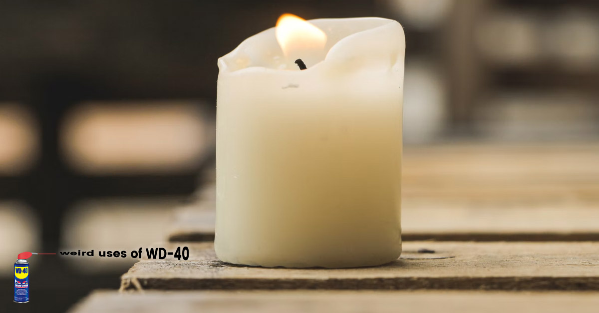 Weird uses of WD-40 - Removes candle wax.