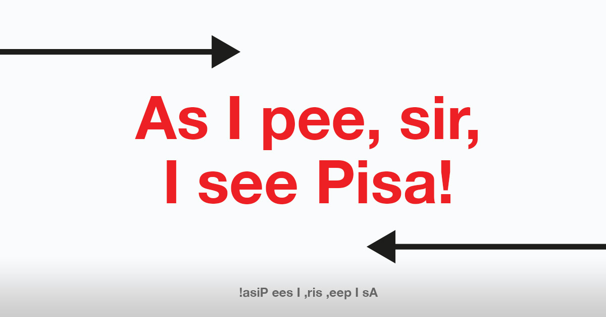 As I pee, sir, I see Pisa! - Palindrome Sentence