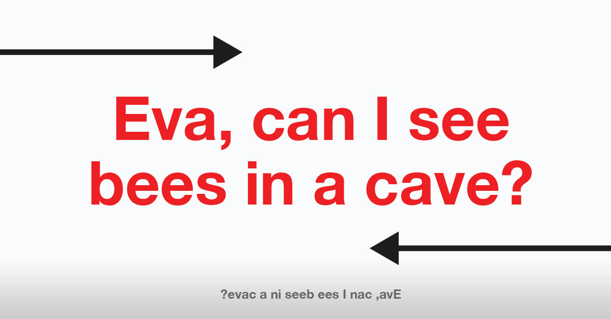 Eva, can I see bees in a cave? - Palindrome Sentence