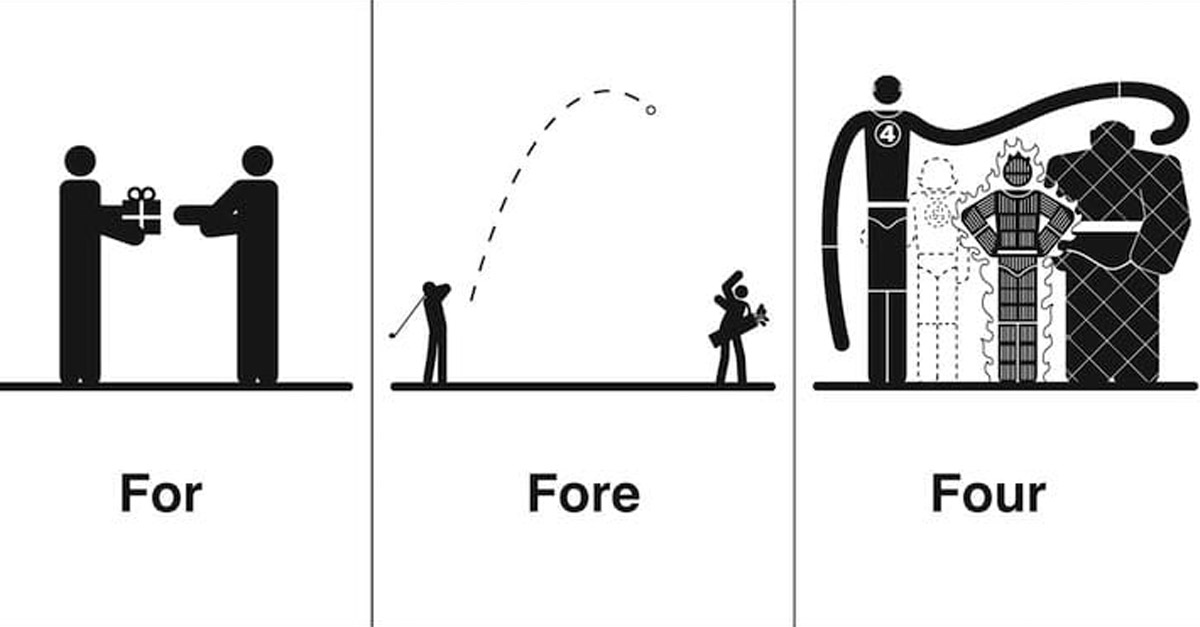 For, Fore and Four Homophone